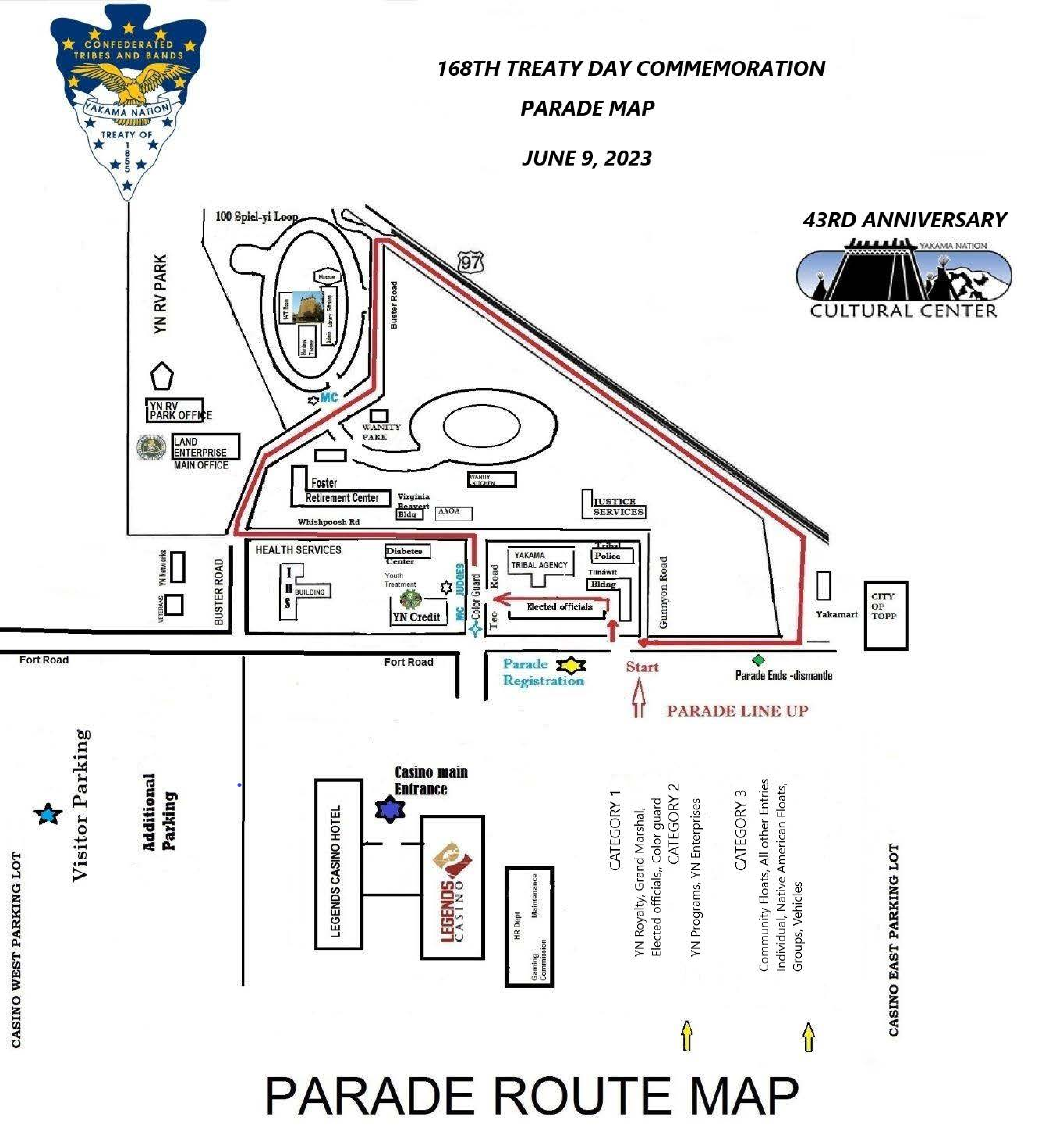 2024 Treaty Day Parade Map